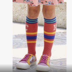 Matilda Jane Knee Socks NEW Girls Large Striped Logo Spirit Cotton blend